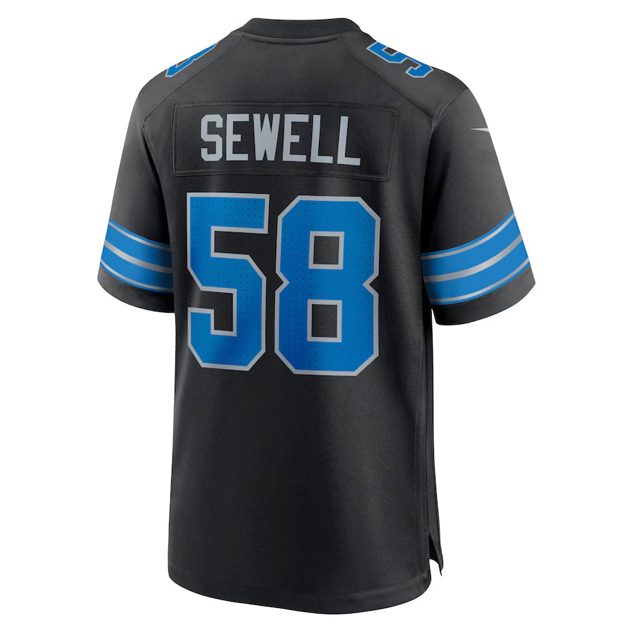 tocy D.Lions #58 Penei Sewell Player Black Home Game Stitched Jerseys