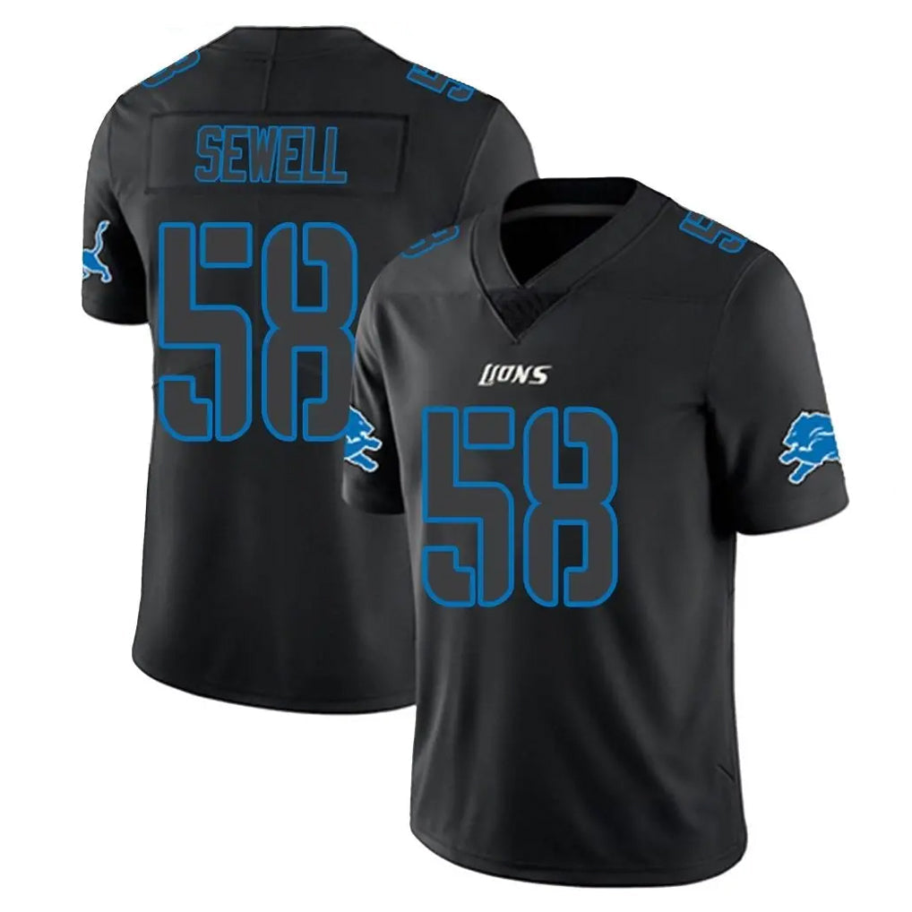 tocy D.Lions #58 Penei Sewell Player Black Impact Limited Home Game Stitched Jerseys