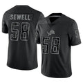 tocy D.Lions #58 Penei Sewell Player Black REFLECTIVE Limited Stitched Jerseys