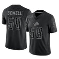 tocy D.Lions #58 Penei Sewell Player Black Reflective Limited Home Game Stitched Jerseys