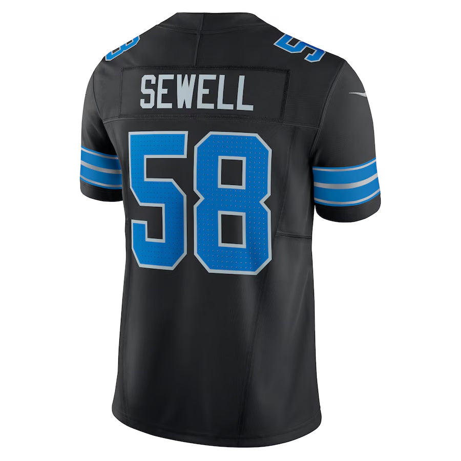 tocy D.Lions #58 Penei Sewell Player Black Vapor F.U.S.E. Limited Game Stitched Jerseys