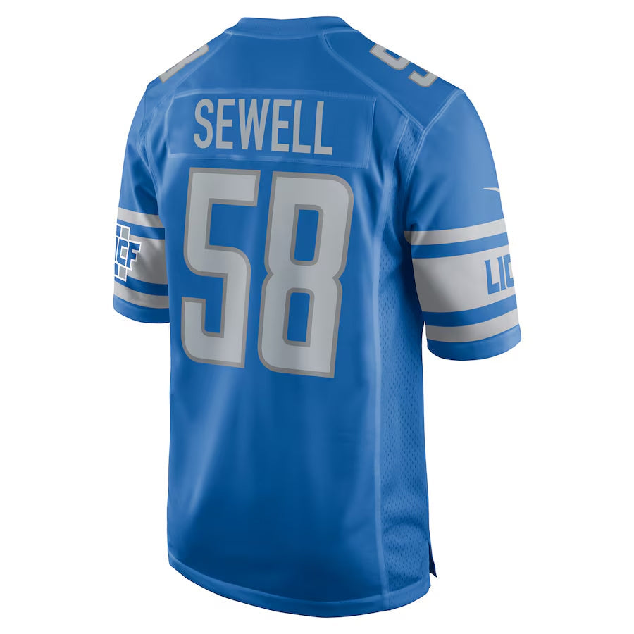 tocy D.Lions #58 Penei Sewell Player Blue Game Stitched Jerseys