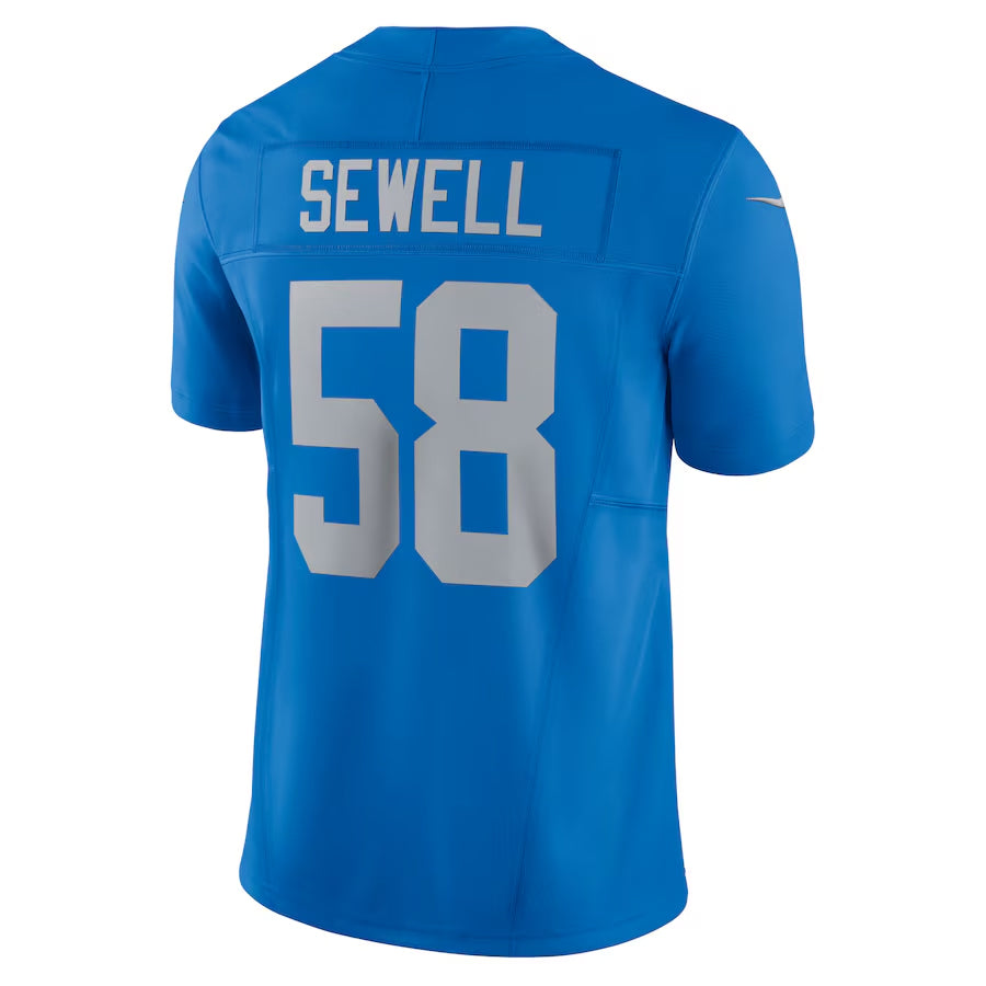 tocy D.Lions #58 Penei Sewell Player Blue Vapor F.U.S.E. Alternate Limited Game Stitched Jerseys