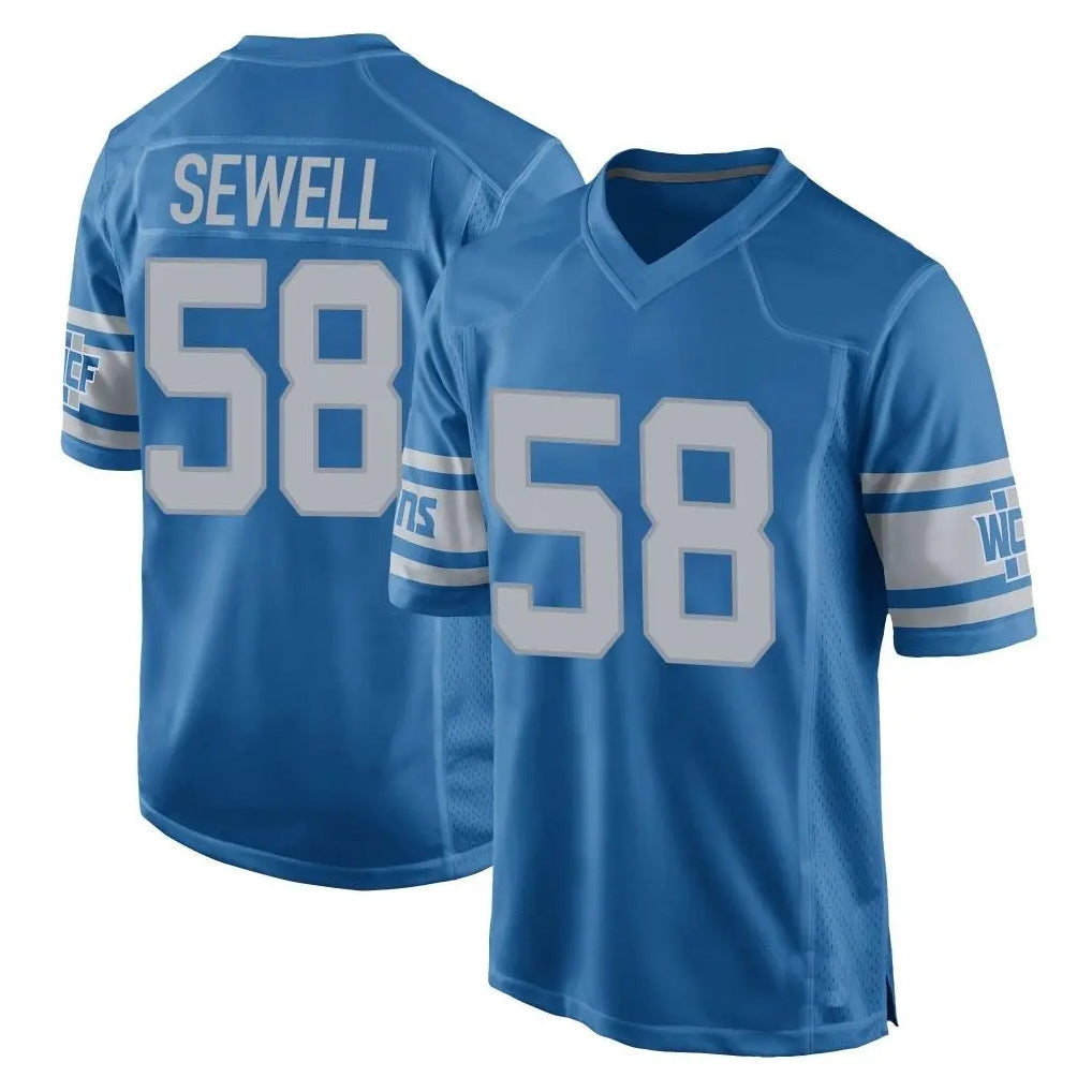 tocy D.Lions #58 Penei Sewell Player Blue Vapor Untouchable Throwback Game Stitched Jerseys