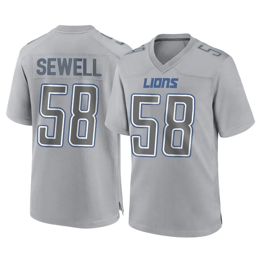 tocy D.Lions #58 Penei Sewell Player Gray Atmosphere Fashion Home Game Stitched Jerseys