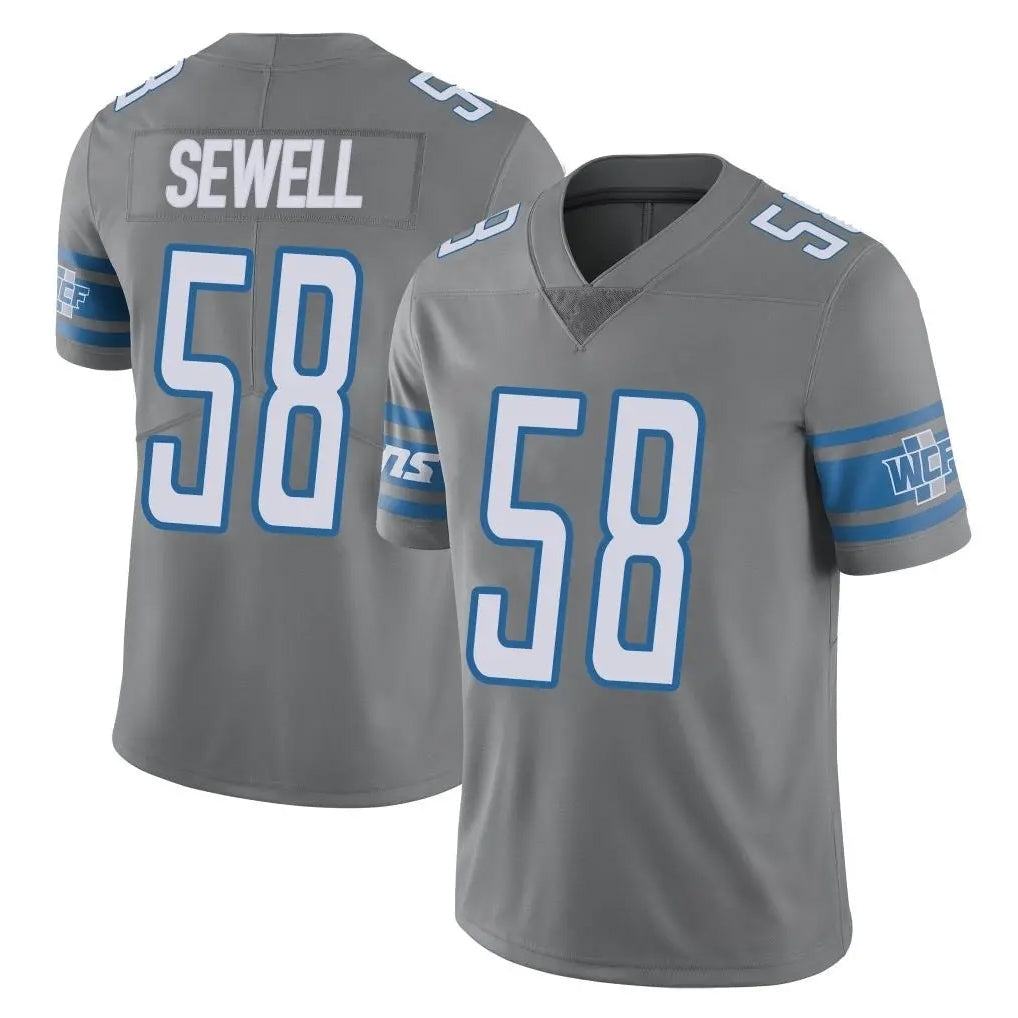 tocy D.Lions #58 Penei Sewell Player Gray Vapor Untouchable Limited Home Game Stitched Jerseys