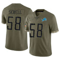 tocy D.Lions #58 Penei Sewell Player Olive Salute To Service Limited Stitched Jerseys