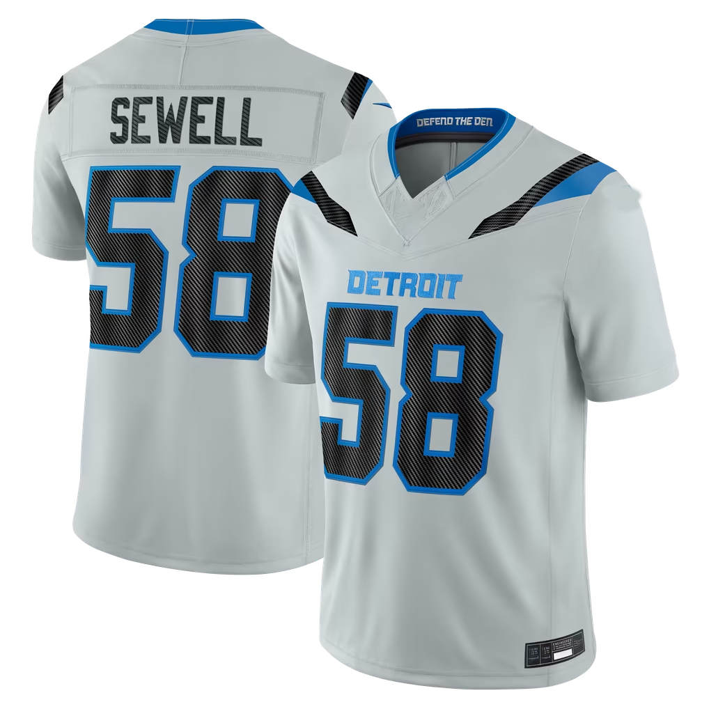 Tocy D.Lions #58 Penei Sewell Silver 2026 Rivalries Collection Limited Stitched Jerseys