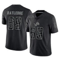 tocy D.Lions #69 Tate Ratledge Player Black Reflective Limited Home Game Stitched Jerseys