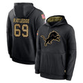 tocy D.Lions #69 Tate Ratledge Player Black Salute to Service Hoodies Limited Game Stitched Jerseys