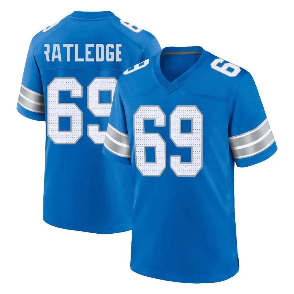 tocy D.Lions #69 Tate Ratledge Player Blue Alternate Home Game Stitched Jerseys