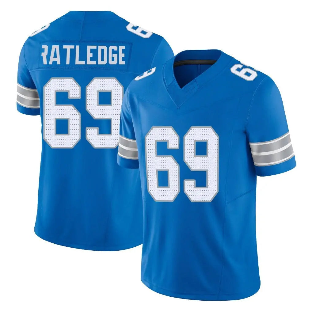 tocy D.Lions #69 Tate Ratledge Player Blue Limited Vapor F.U.S.E. Alternate Home Game Stitched Jerseys