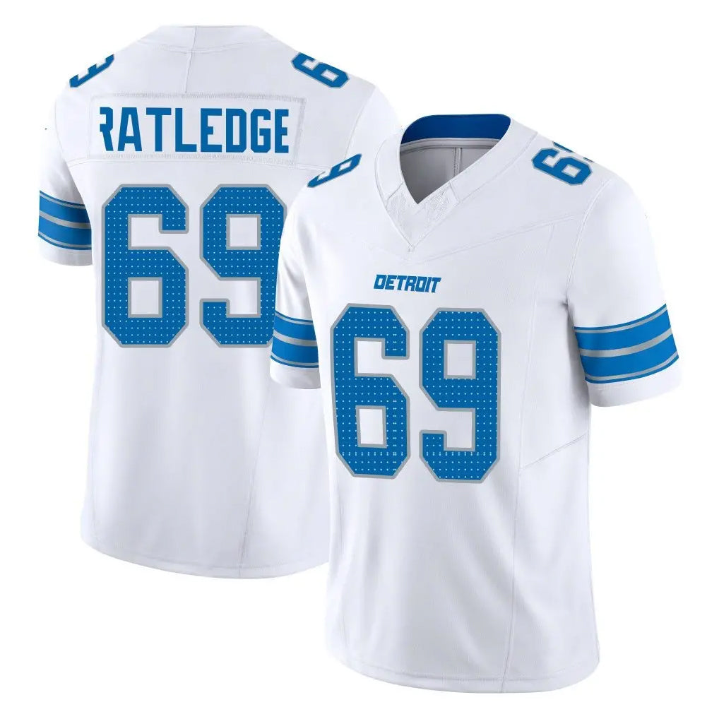 tocy D.Lions #69 Tate Ratledge Player White Limited Vapor F.U.S.E. Alternate Home Game Stitched Jerseys