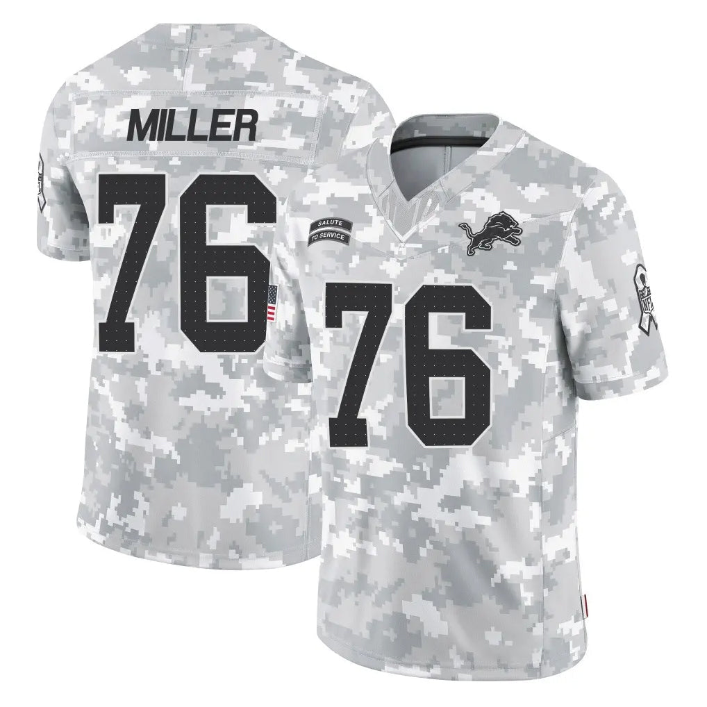 tocy D.Lions #76 Blake Miller Player Arctic Camo Salute To Service Limited Stitched Jerseys