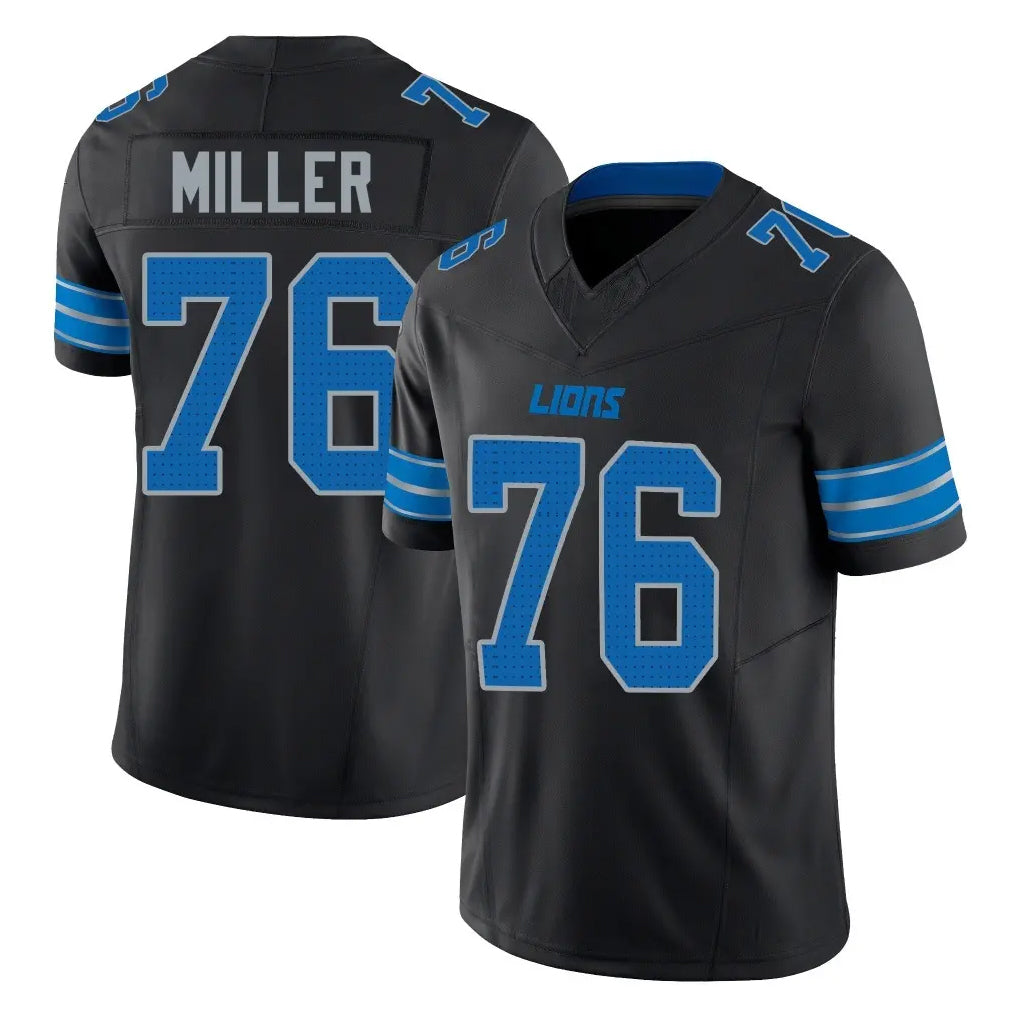 tocy D.Lions #76 Blake Miller Player Black Alternate Vapor F.U.S.E. Limited Home Game Stitched Jerseys