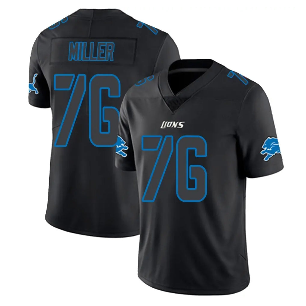 tocy D.Lions #76 Blake Miller Player Black Impact Limited Home Game Stitched Jerseys