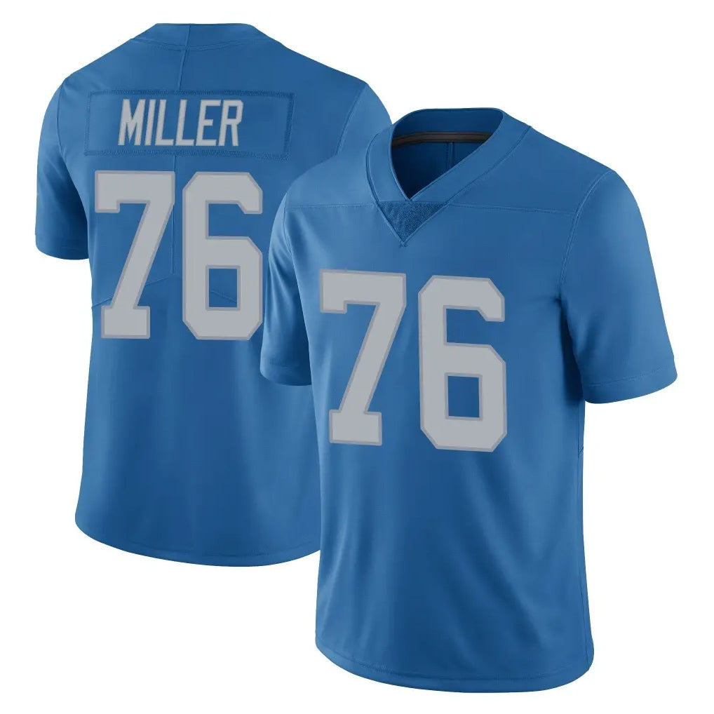 tocy D.Lions #76 Blake Miller Player Blue Limited Throwback Vapor Untouchable Stitched Jerseys