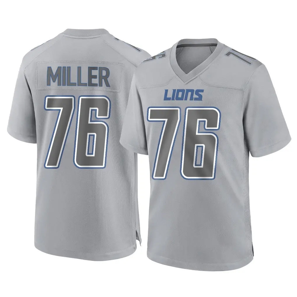 tocy D.Lions #76 Blake Miller Player Gray Atmosphere Fashion Home Game Stitched Jerseys