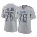 tocy D.Lions #76 Blake Miller Player Gray Atmosphere Fashion Home Game Stitched Jerseys