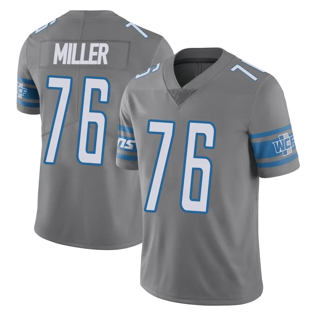 tocy D.Lions #76 Blake Miller Player Gray Vapor Untouchable Limited Home Game Stitched Jerseys
