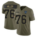 tocy D.Lions #76 Blake Miller Player Olive 2025 Salute To Service Limited Home Game Stitched Jerseys