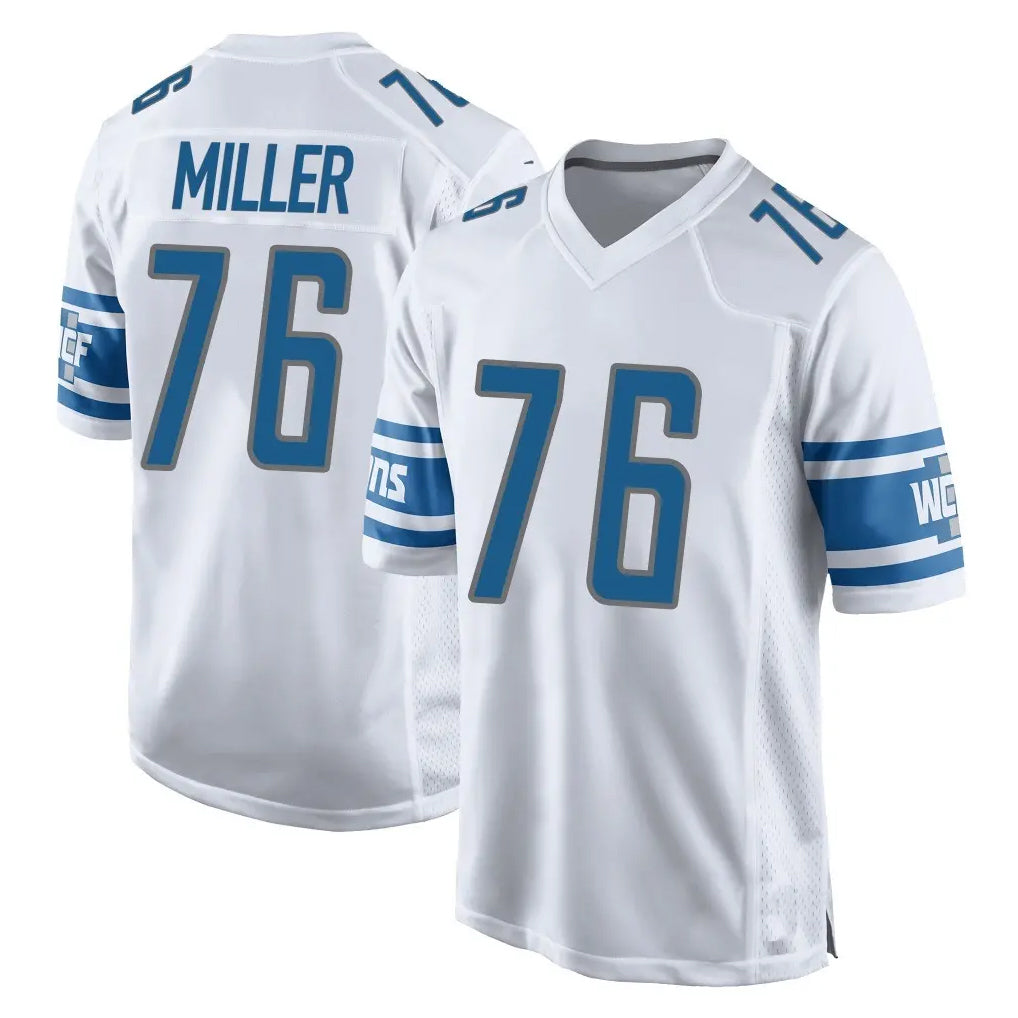 tocy D.Lions #76 Blake Miller Player White Home Game Stitched Jerseys
