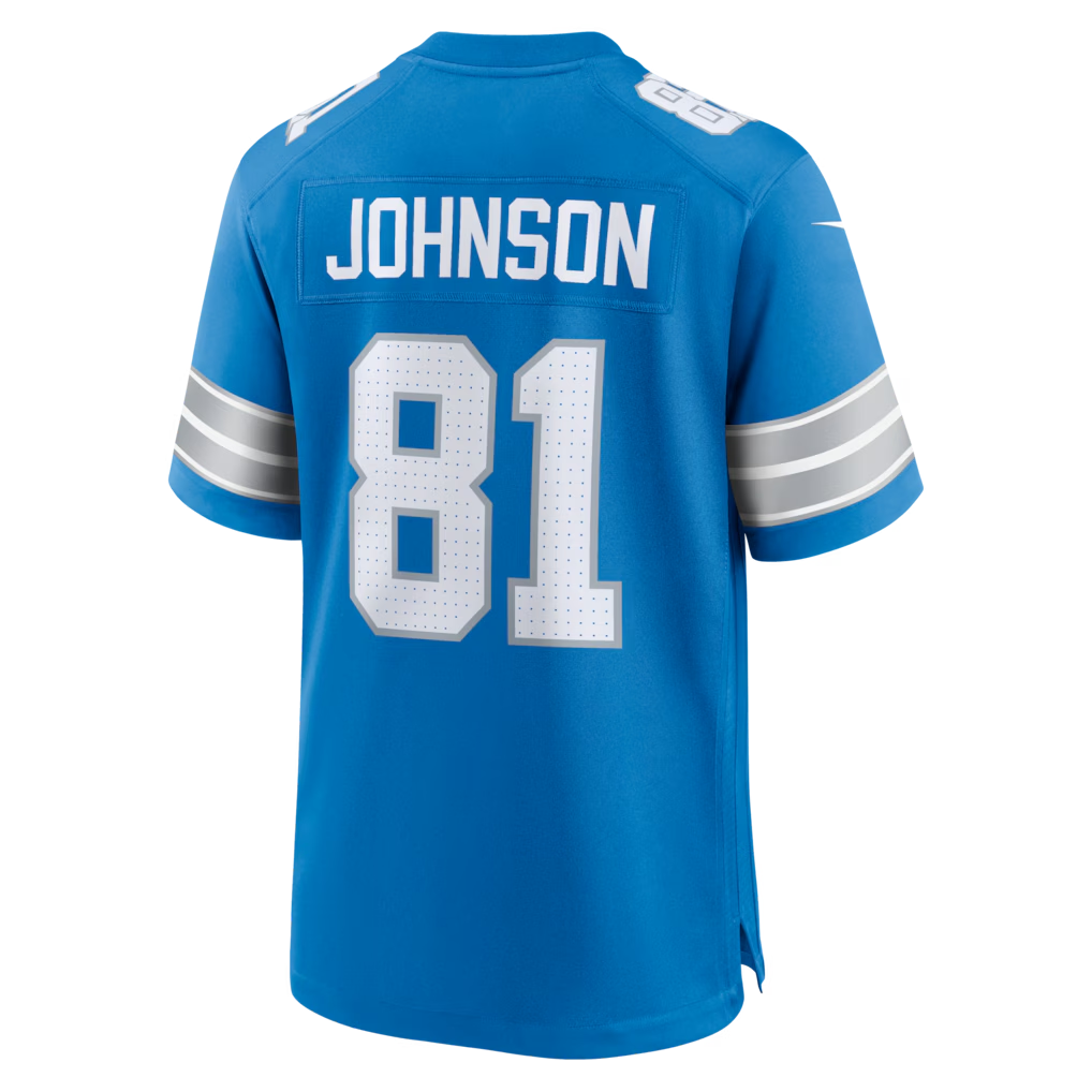 tocy D.Lions #81 Calvin Johnson Blue Team Retired Game Stitched Jerseys
