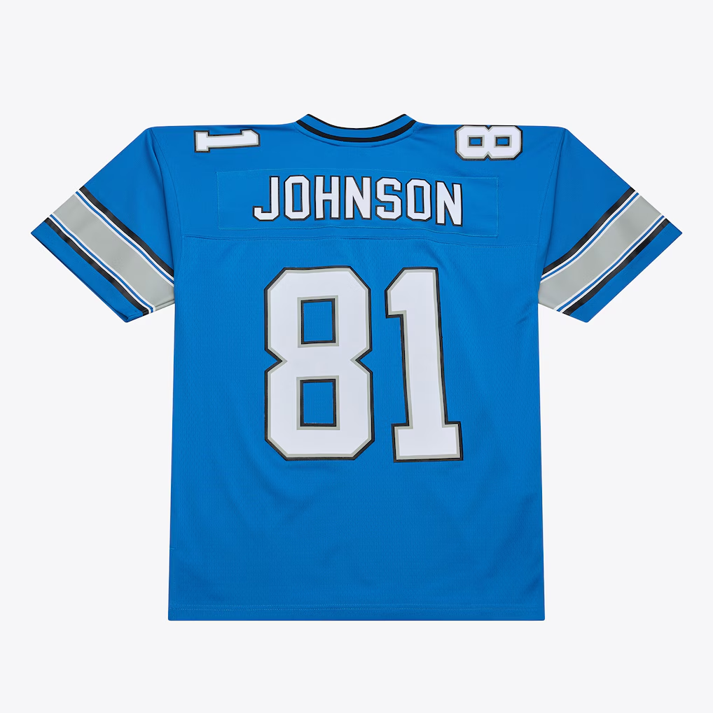 tocy D.Lions #81 Calvin Johnson Mitchell & Ness Blue 2007 Legacy Replica JerseyStitched Puhic Game Jerseys