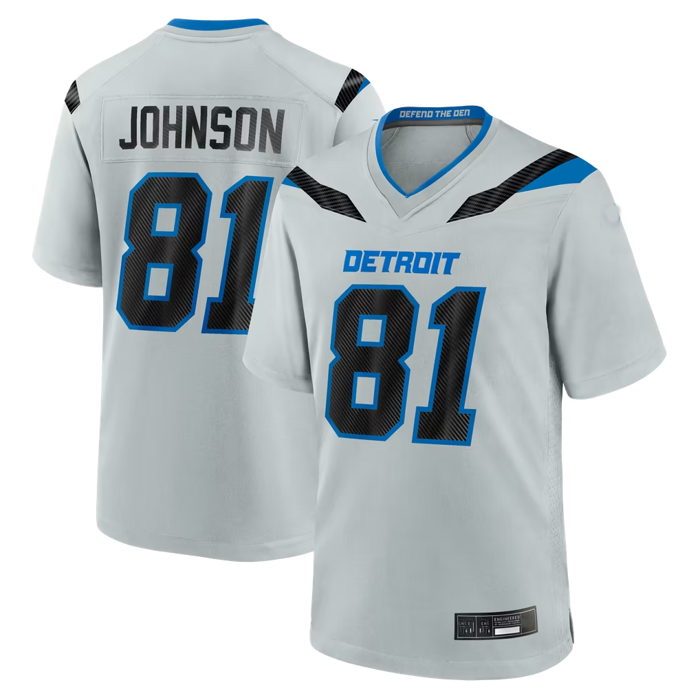 Tocy D.Lions #81 Calvin Johnson Silver 2026 Rivalries Collection Game Stitched Jerseys