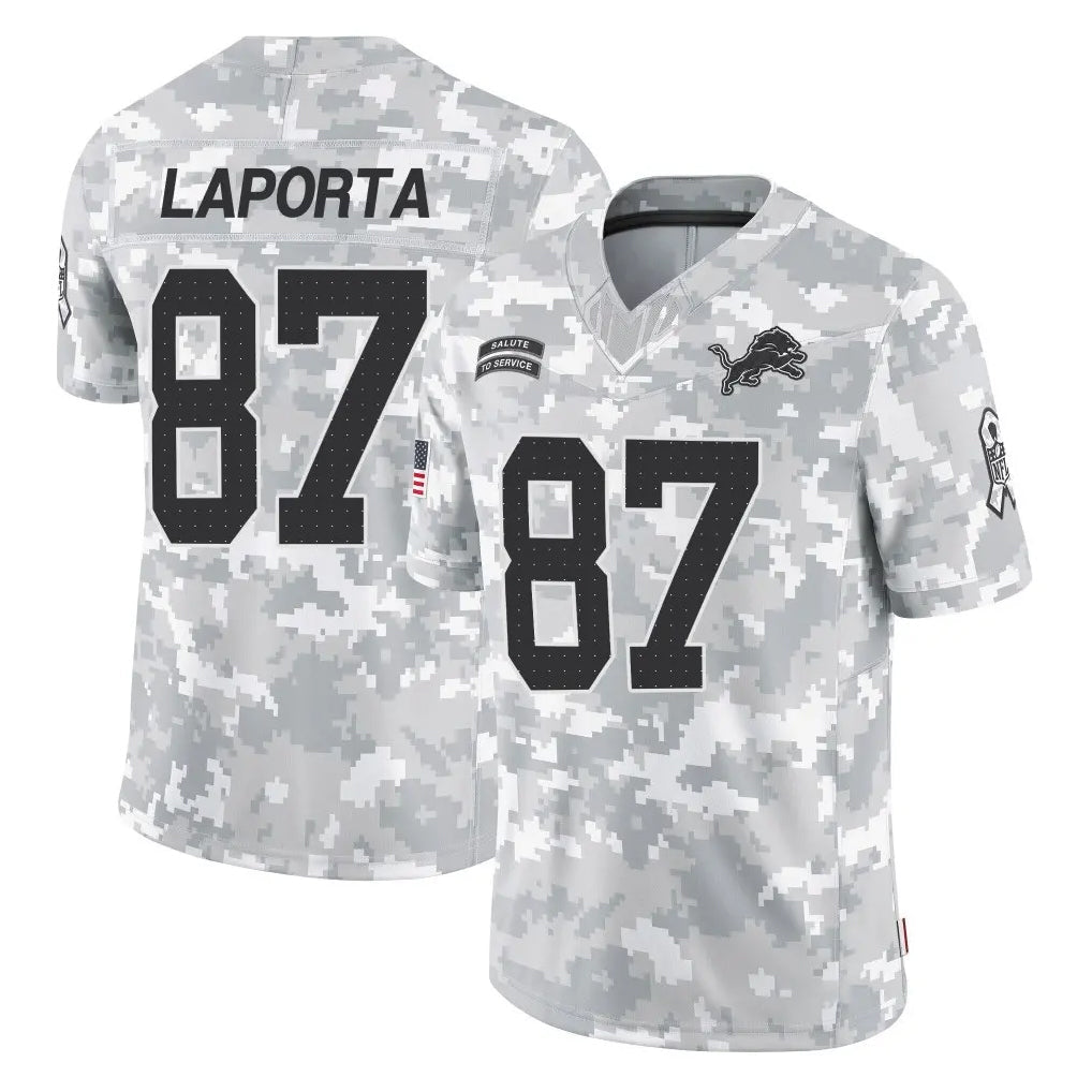 tocy D.Lions #87 Sam LaPorta Player Arctic Camo Salute To Service Limited Stitched Jerseys