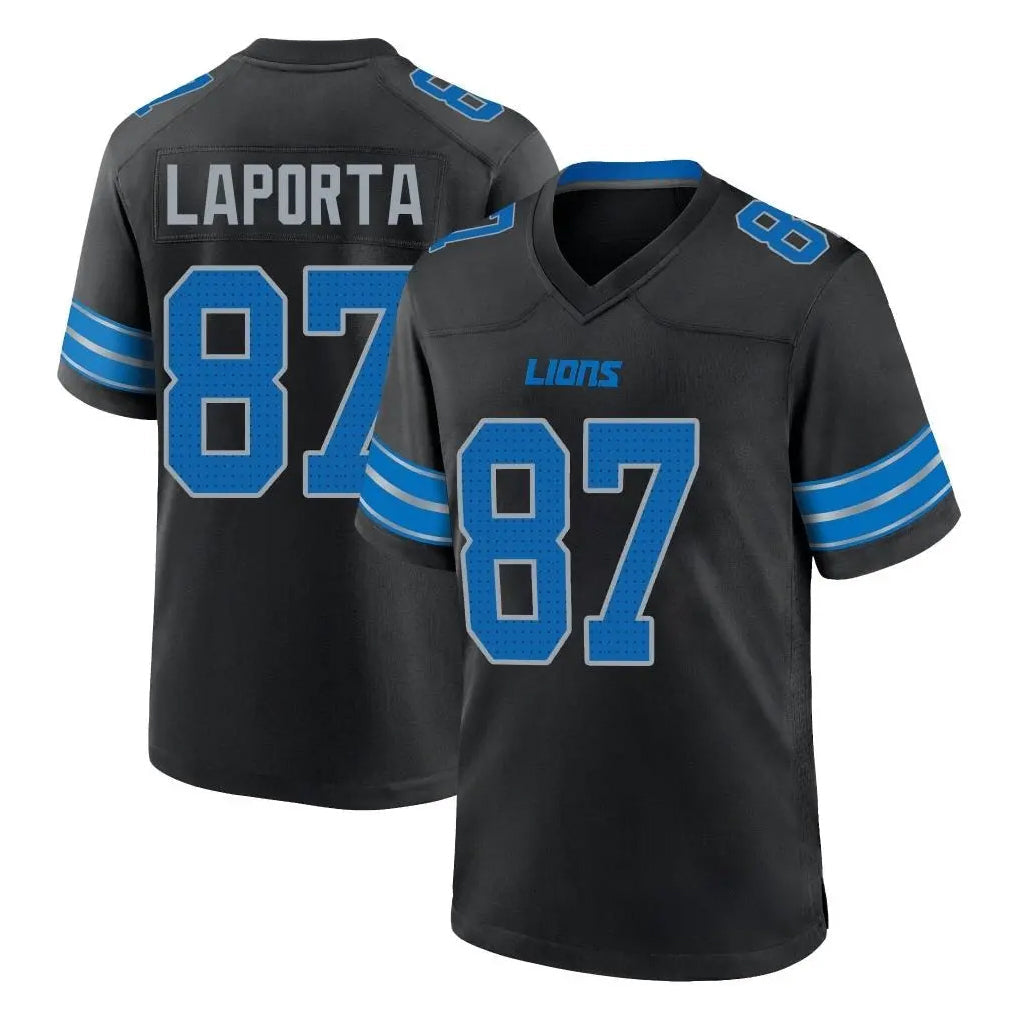 tocy D.Lions #87 Sam LaPorta Player Black Alternate Home Game Stitched Jerseys