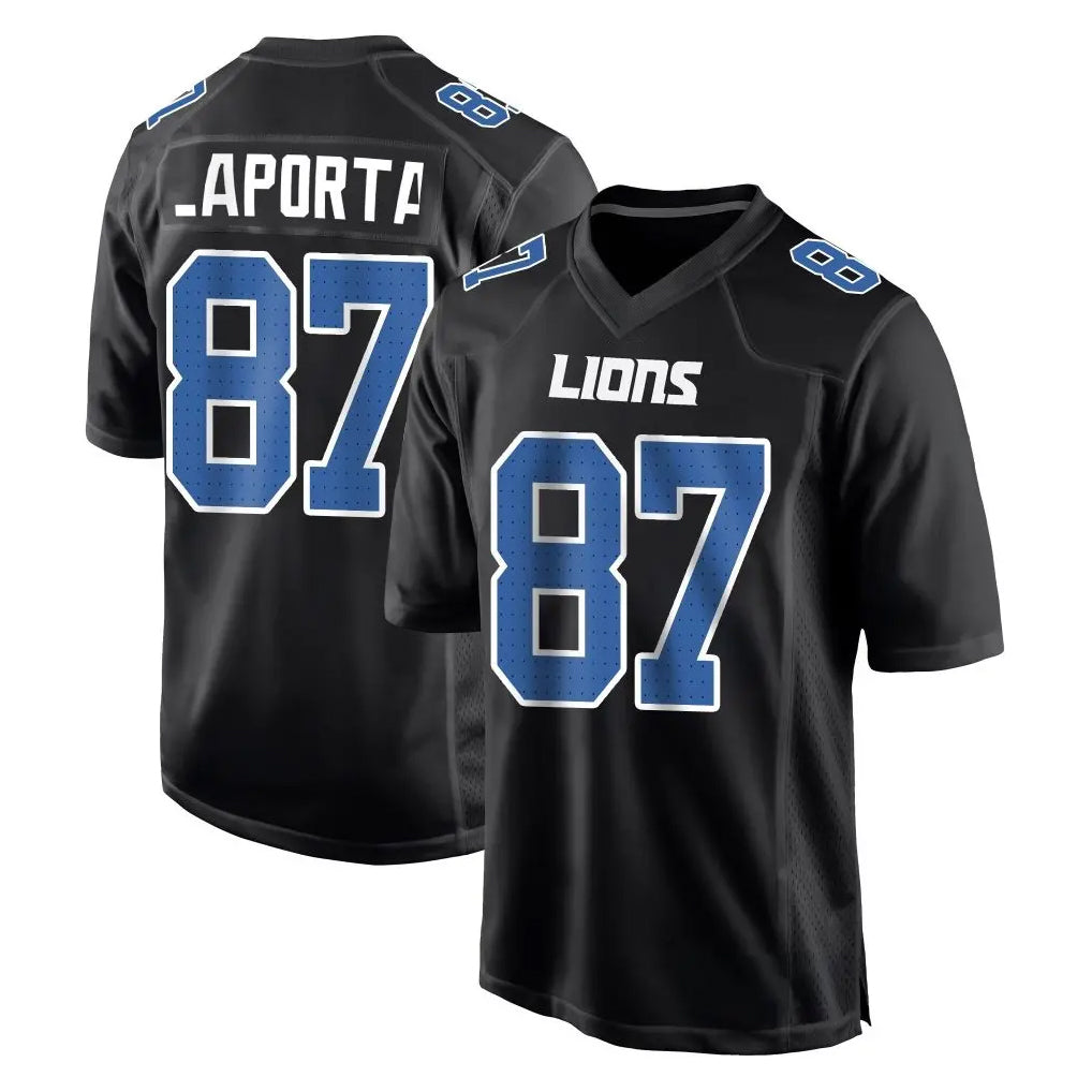 tocy D.Lions #87 Sam LaPorta Player Black Fashion Home Game Stitched Jerseys