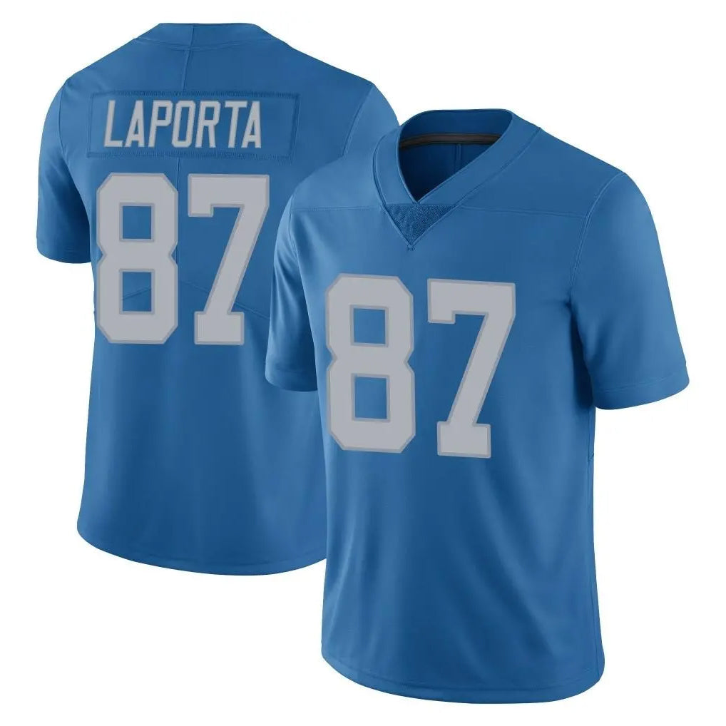 tocy D.Lions #87 Sam LaPorta Player Blue Limited Throwback Vapor Untouchable Stitched Jerseys