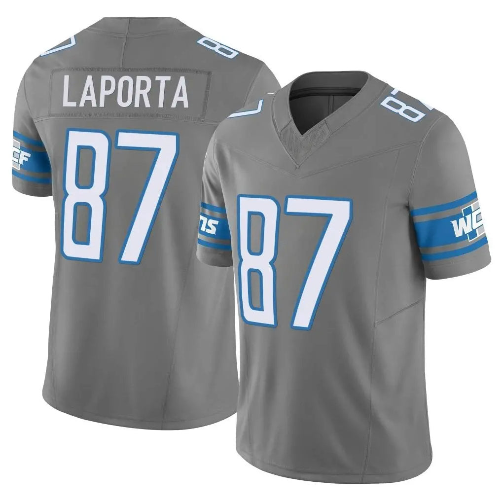 tocy D.Lions #87 Sam LaPorta Player Gray Vapor F.U.S.E. Limited Home Game Stitched Jerseys