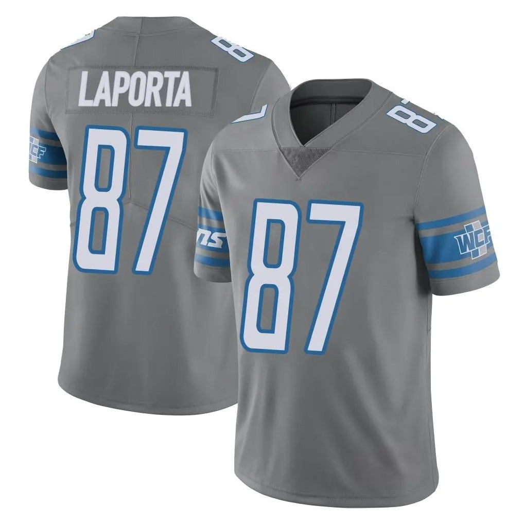 tocy D.Lions #87 Sam LaPorta Player Gray Vapor Untouchable Limited Home Game Stitched Jerseys