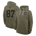 tocy D.Lions #87 Sam LaPorta Player Olive Salute to Service Pullover Hoodies Limited Stitched Jerseys
