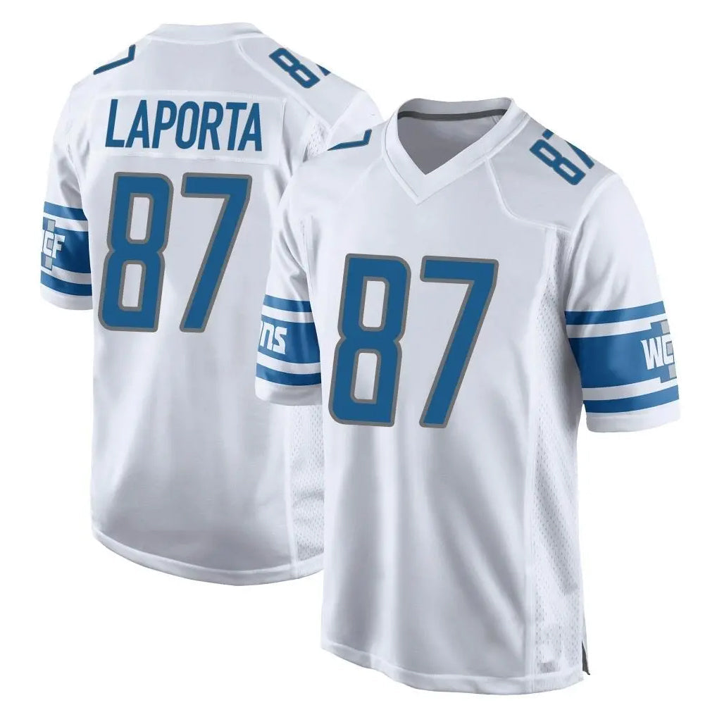 tocy D.Lions #87 Sam LaPorta Player White Home Game Stitched Jerseys