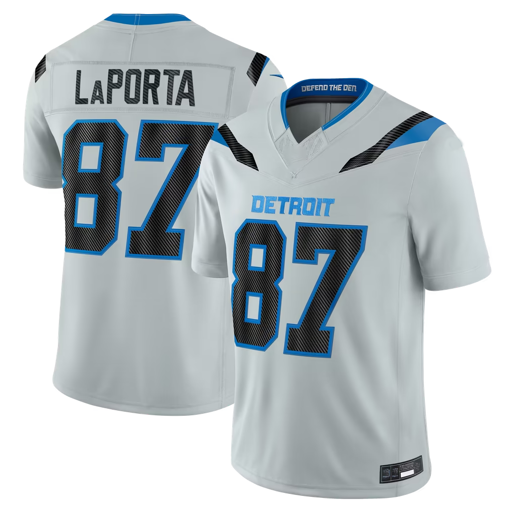 Tocy D.Lions #87 Sam LaPorta Silver 2026 Rivalries Collection Limited Stitched Jerseys