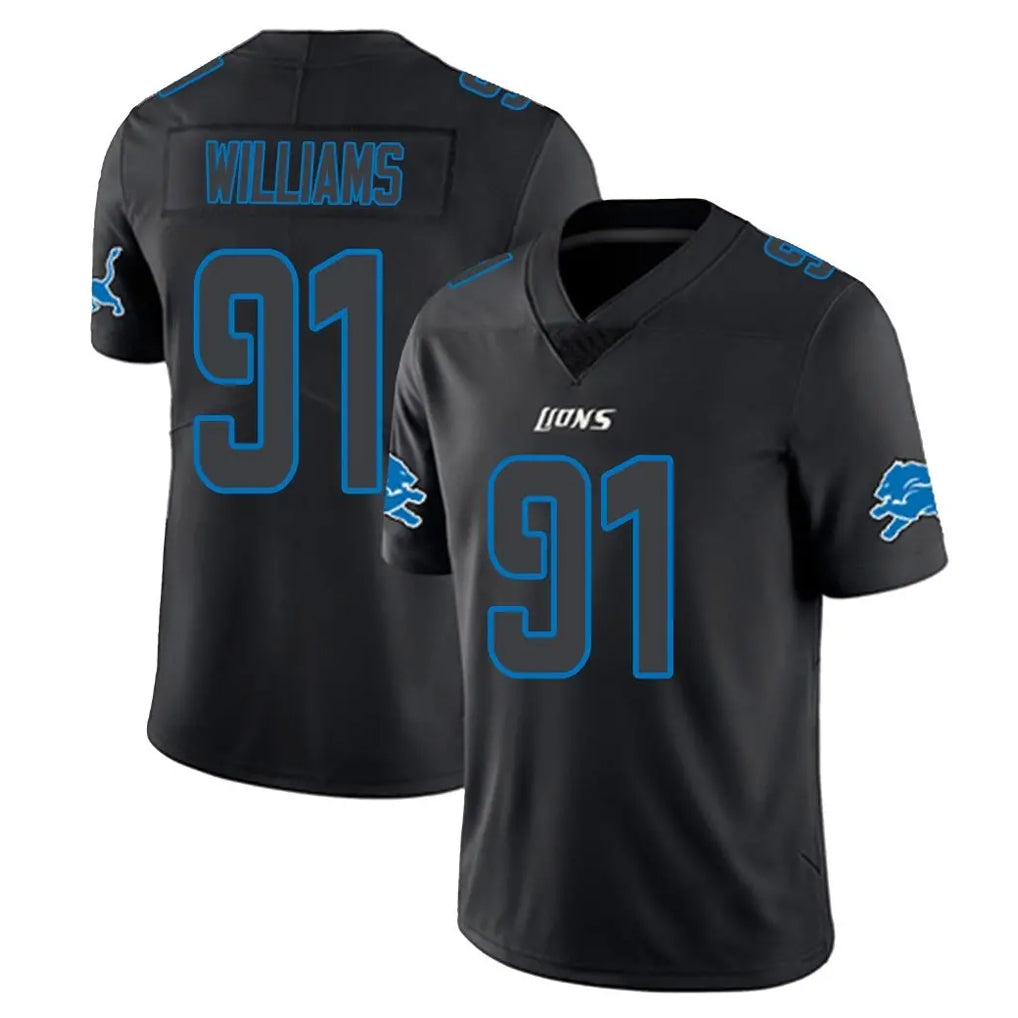 tocy D.Lions #91 Tyleik Williams Player Black Impact Limited Home Game Stitched Jerseys