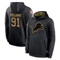 tocy D.Lions #91 Tyleik Williams Player Black Salute to Service Hoodies Limited Game Stitched Jerseys
