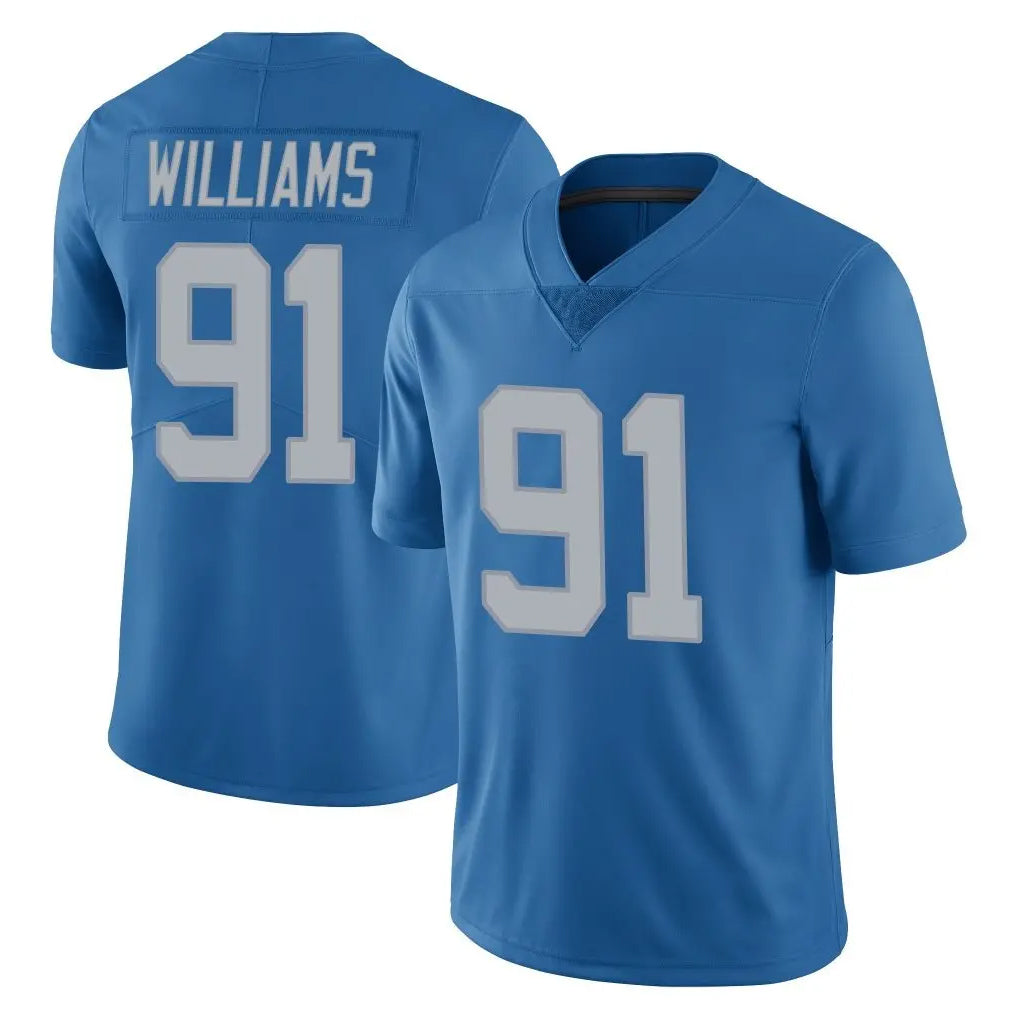 tocy D.Lions #91 Tyleik Williams Player Blue Limited Throwback Vapor Untouchable Stitched Jerseys