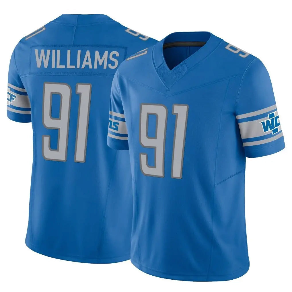 tocy D.Lions #91 Tyleik Williams Player Blue Vapor F.U.S.E. Limited Home Game Stitched Jerseys