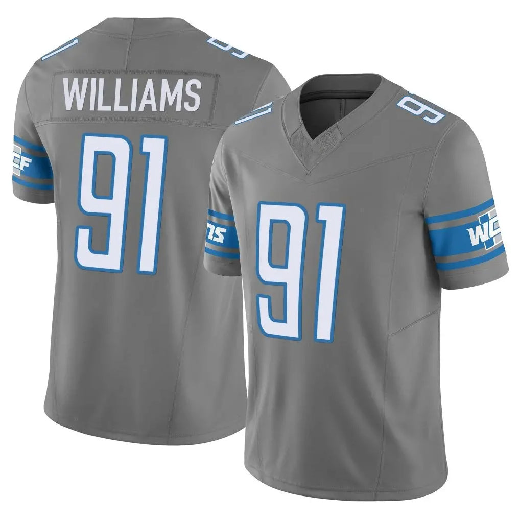 tocy D.Lions #91 Tyleik Williams Player Gray Vapor F.U.S.E. Limited Home Game Stitched Jerseys