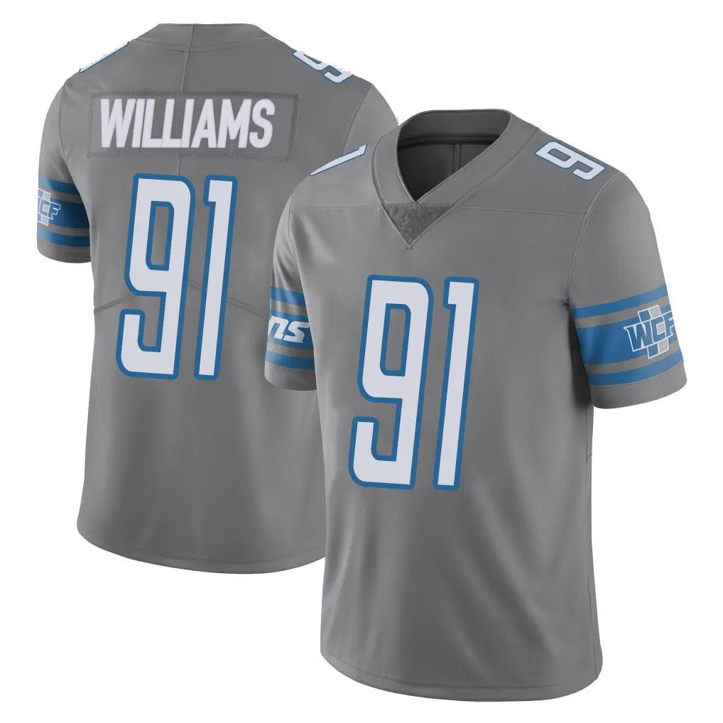 tocy D.Lions #91 Tyleik Williams Player Gray Vapor Untouchable Limited Home Game Stitched Jerseys