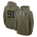 tocy D.Lions #91 Tyleik Williams Player Olive Salute to Service Pullover Hoodies Limited Stitched Jerseys