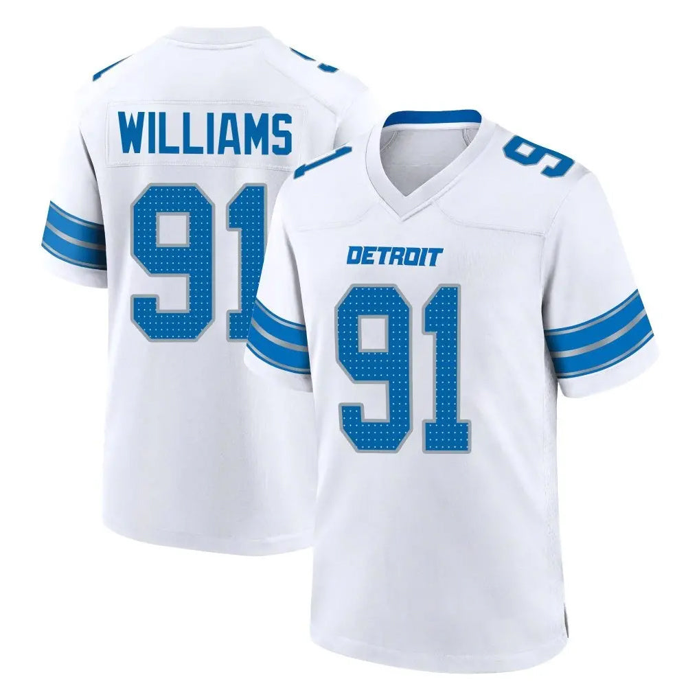 tocy D.Lions #91 Tyleik Williams Player White Alternate Home Game Stitched Jerseys