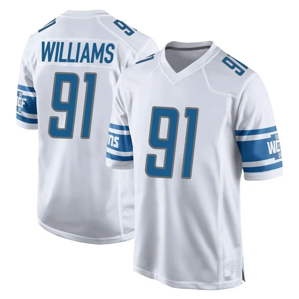 tocy D.Lions #91 Tyleik Williams Player White Home Game Stitched Jerseys