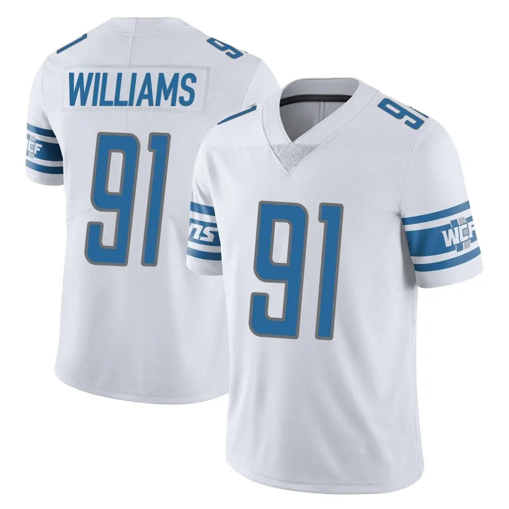 tocy D.Lions #91 Tyleik Williams Player White Limited Vapor Untouchable Home Game Stitched Jerseys