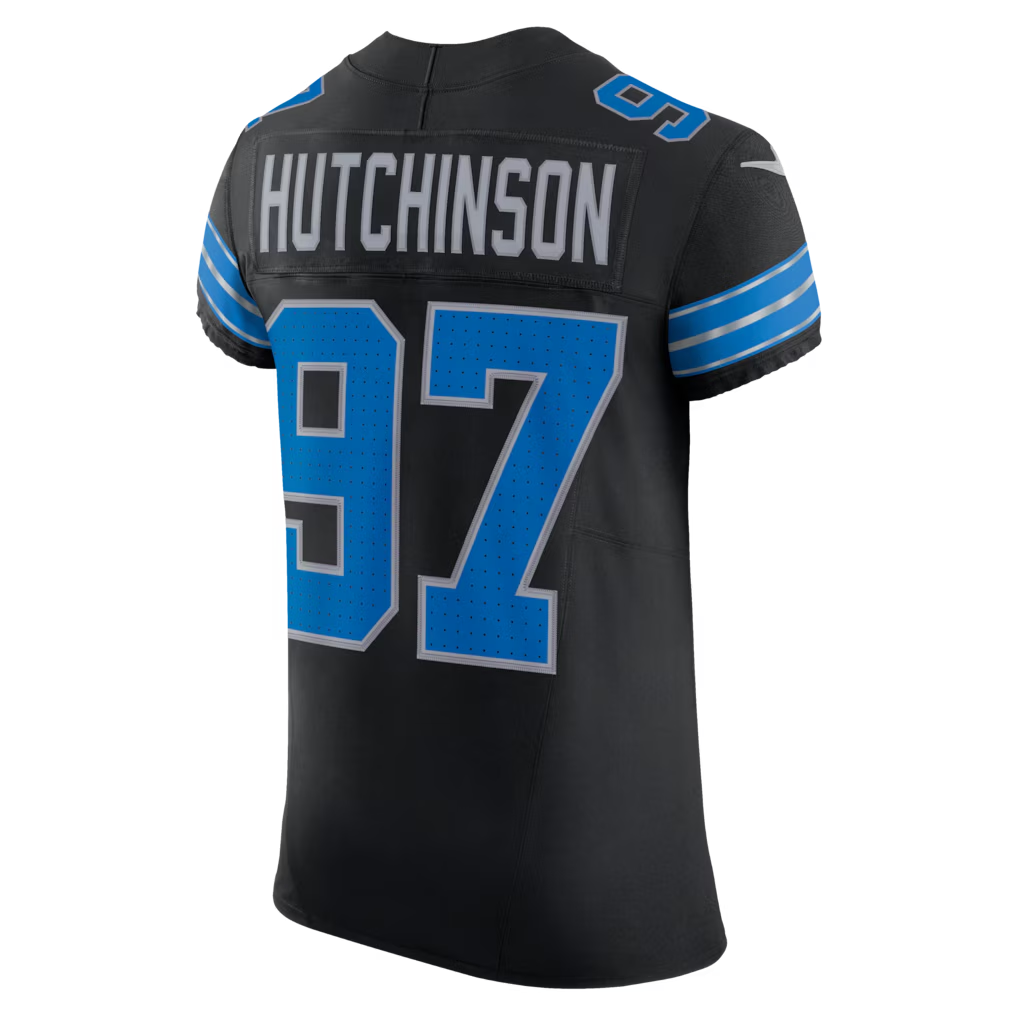 tocy D.Lions #97 Aidan Hutchinson Black Alternate Vapor F.U.S.E. Elite Stitched Jerseys