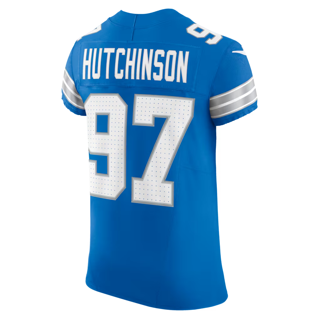tocy D.Lions #97 Aidan Hutchinson Blue Team Vapor F.U.S.E. Elite Stitched Jerseys